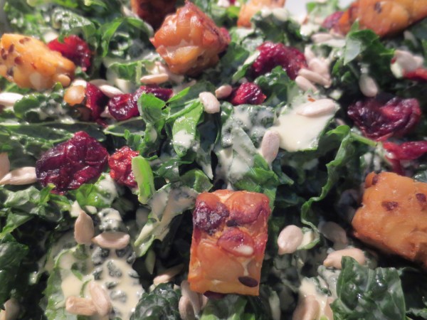 kale salad with creamy cashew dressing
