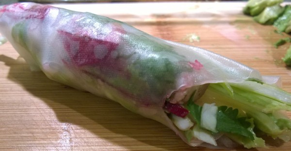 Summer Roll with Tofu, Beets and Greens