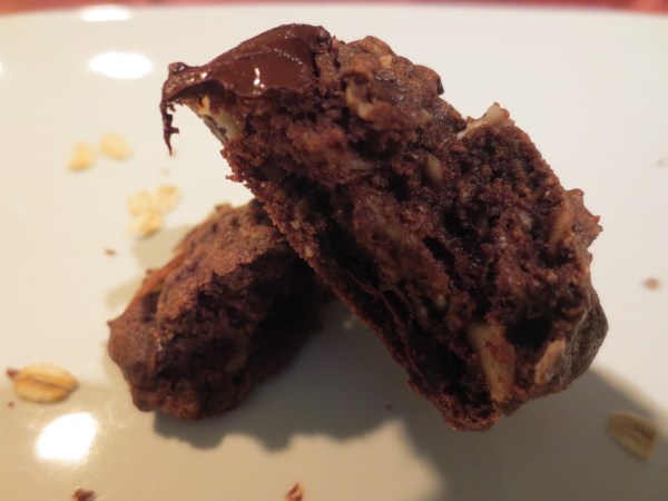 Double Chocolate Oatmeal Almond Cookies