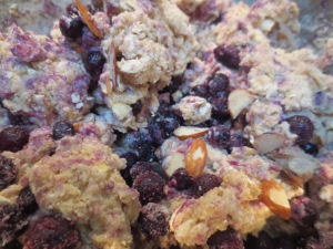 blueberry almond oatmeal scone batter