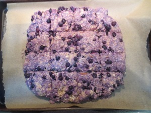 blueberry almond oatmeal scones dough divided