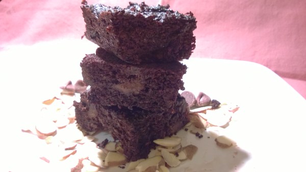 Double Chocolate and Almond Flourless Brownies 
