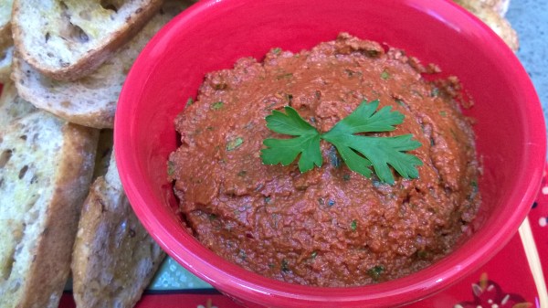 Syrian Style Roasted Red Pepper, Toasted Walnut and Pomegranate Molasses Spread