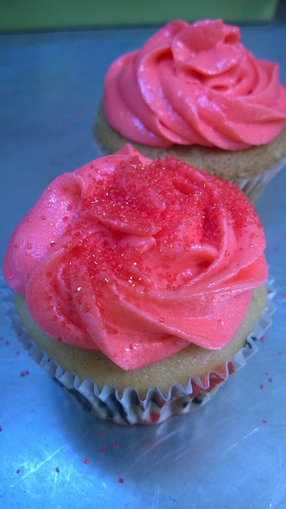 Pink frosted cupcakes really are the best!