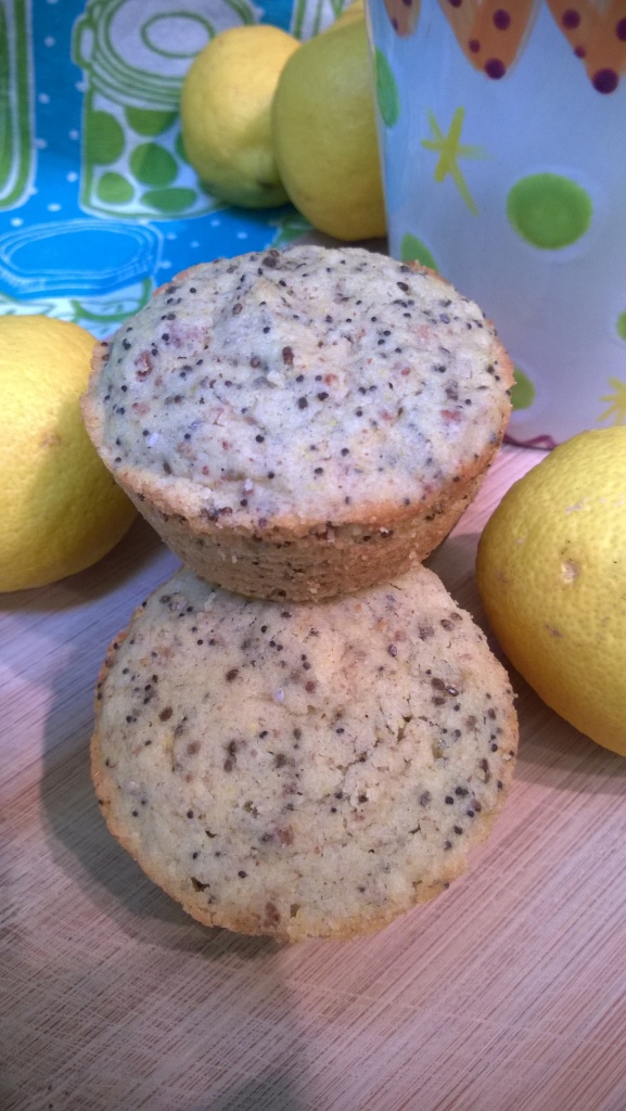 moist and lemony gluten free lemon poppy seed muffins