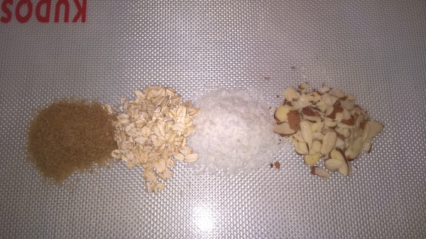 extra yum - raw sugar, oats, coconut and almonds