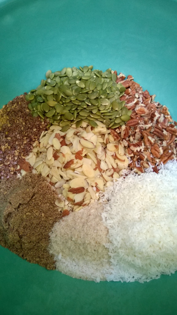 Nuts, seeds, psyllium and coconut